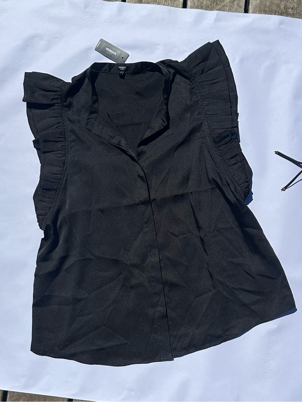 Express Black Ruffle Sleeve Blouse
